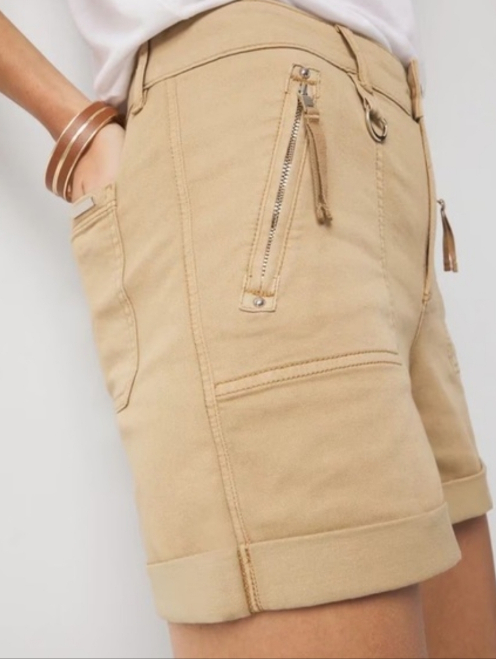 WHBM Pret-a-Play Casual Olive Green Women's Cargo Shorts - Picture 9 of 10